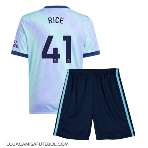 Camisa de Futebol Arsenal Declan Rice #41 Equipamento Alternativo Infantil 2024-25 Manga Curta (+ Calças curtas)